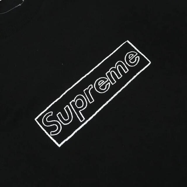 Supreme Kaws Chalk Logo Tee Black 21AW黒✨