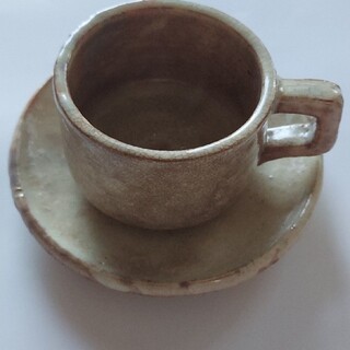 萩焼コーヒーカップ、ソーサー(食器)