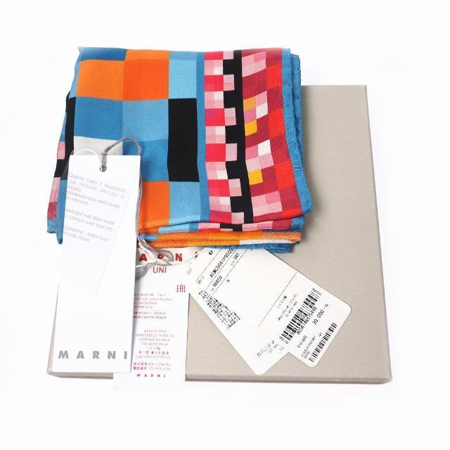 Marni(マルニ)のマルニ MARNI 19AW ブロック チェック スカーフ シルク UNI マル レディースのファッション小物(バンダナ/スカーフ)の商品写真