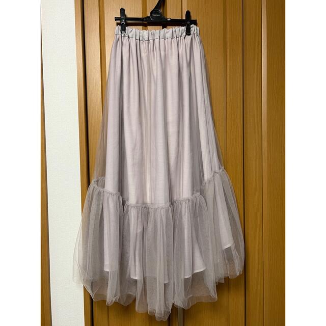 rienda(リエンダ)のrienda ボリュームチュールマキシスカート ピンク レディースのスカート(ロングスカート)の商品写真