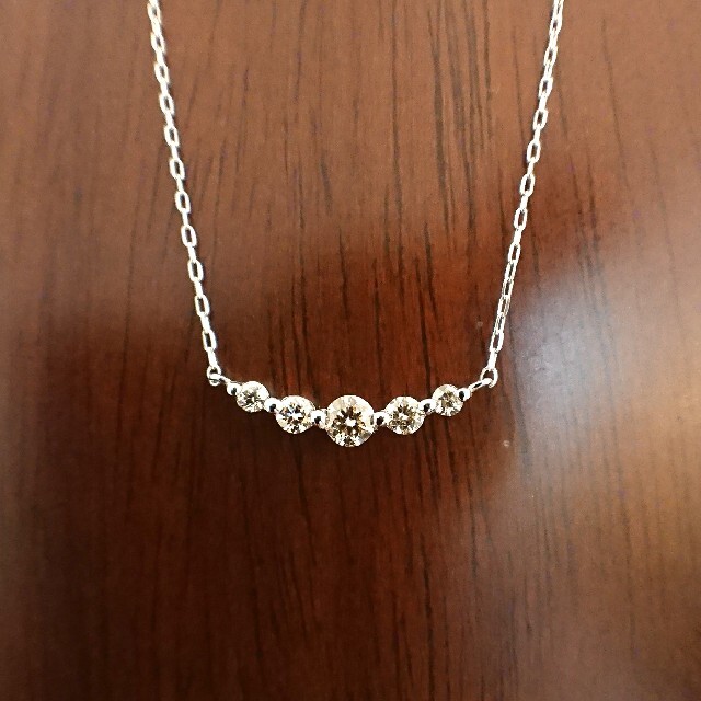 はーちゅう様専用✨ブラウン✨ダイヤモンド 0.3ct ネックレス K18WG レディースのアクセサリー(ネックレス)の商品写真