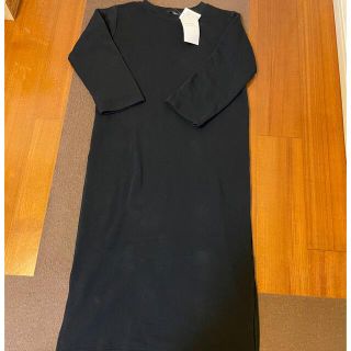 Re:EDIT 裏起毛マキシワンピース　黒(ロングワンピース/マキシワンピース)
