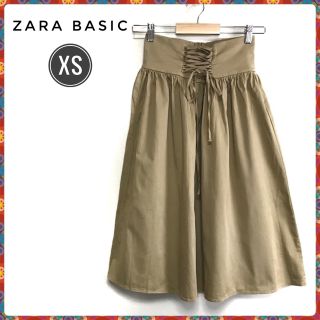 ザラ(ZARA)の美品　ZARA BASICザラベーシック　フレアスカート　ウエストリボン　XS(ひざ丈スカート)