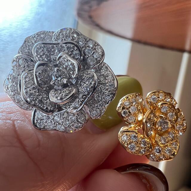 k18 1.03ct ダイヤモンド リング 薔薇モチーフ 豪華 バラ フラワーの