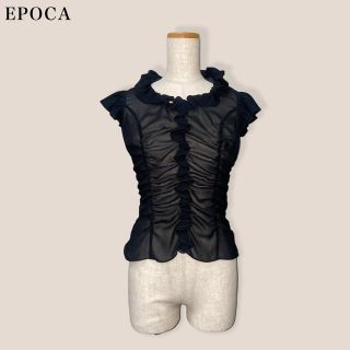 エポカ(EPOCA)のsale【EPOCA】シフォンブラウス　ブラック　エポカ(シャツ/ブラウス(半袖/袖なし))