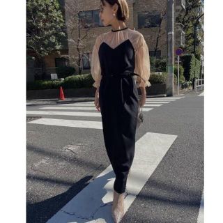 アメリヴィンテージ(Ameri VINTAGE)のAmeri vintage  frill tulle dress(ロングワンピース/マキシワンピース)