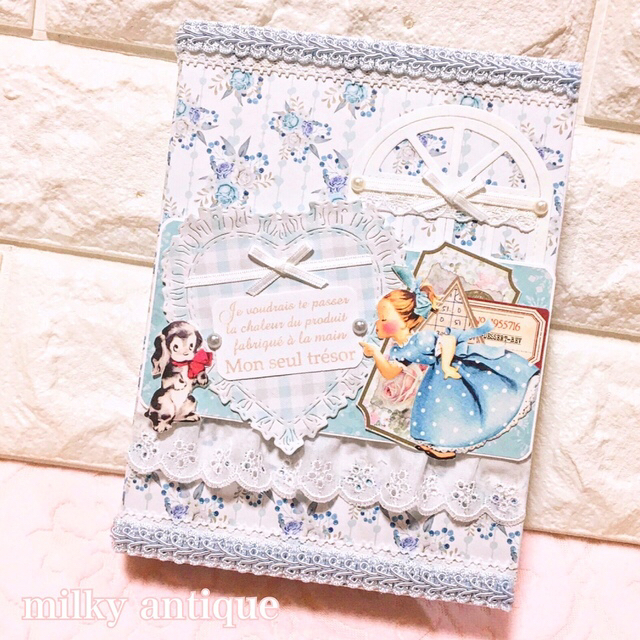 💓milky antique💓ハンドメイド レトロガール　ファイル ハンドメイドの文具/ステーショナリー(その他)の商品写真