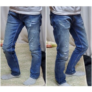 ヌーディジーンズ(Nudie Jeans)のNudie Jeans THIN FINN Worn In Ecru W30(デニム/ジーンズ)