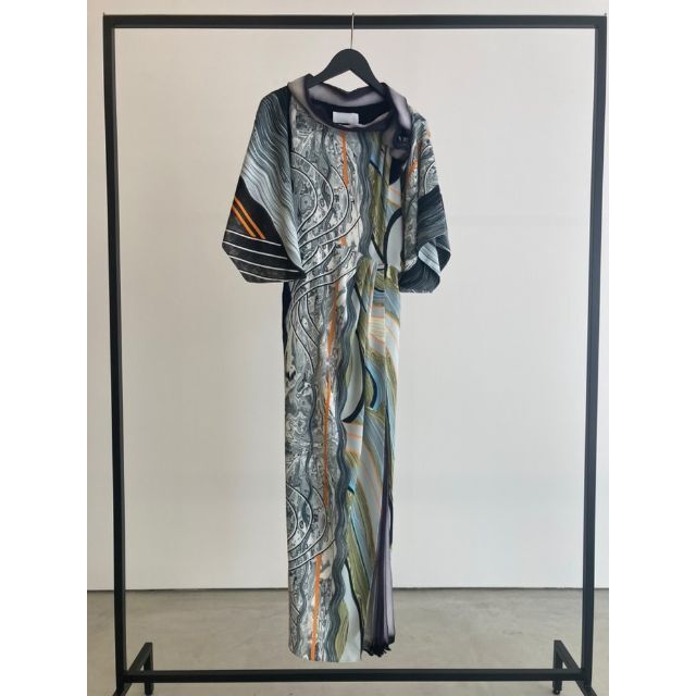 最も kurogouchi mame - mame Marble Dress Print ロングワンピース