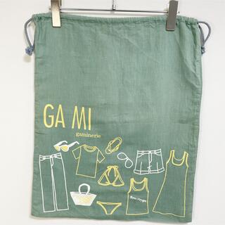 ギャミヌリィ(gaminerie)のGAMI gaminerie ショップバック ノベルティ 緑 袋 巾着袋(ノベルティグッズ)