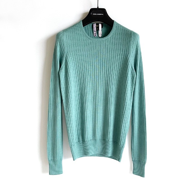 Drawer*20SS 18Gカシミヤシルクリブクルーニット グリーン