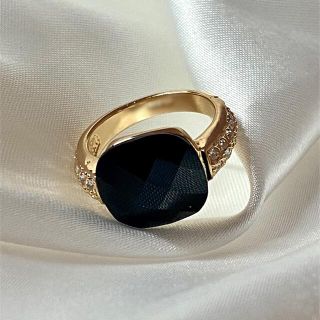 黒水晶 天然 モリオン リング ゴールド(リング(指輪))