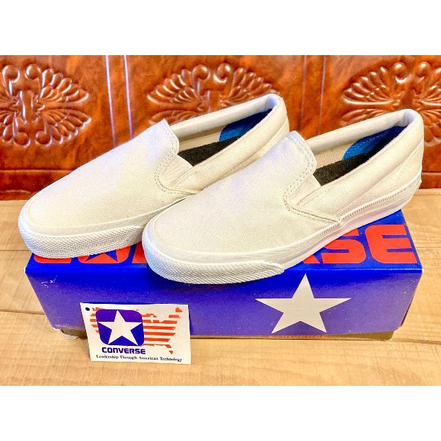 CONVERSE(コンバース)の★90s!USA!レア!コンバース スリッポン スキッドグリップ 白 2109★ レディースの靴/シューズ(スニーカー)の商品写真