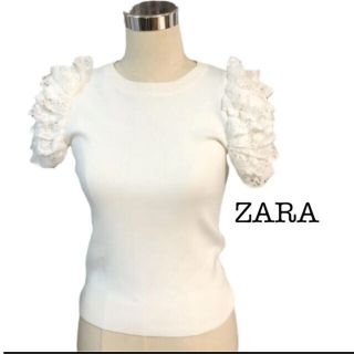 ザラ(ZARA)のZARA レースお袖で可愛いカットソー♡(カットソー(半袖/袖なし))