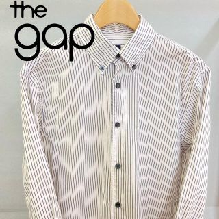 ギャップ(GAP)の着心地柔らか GAP ブラウン ストライプ ボタンダウンシャツ(シャツ)