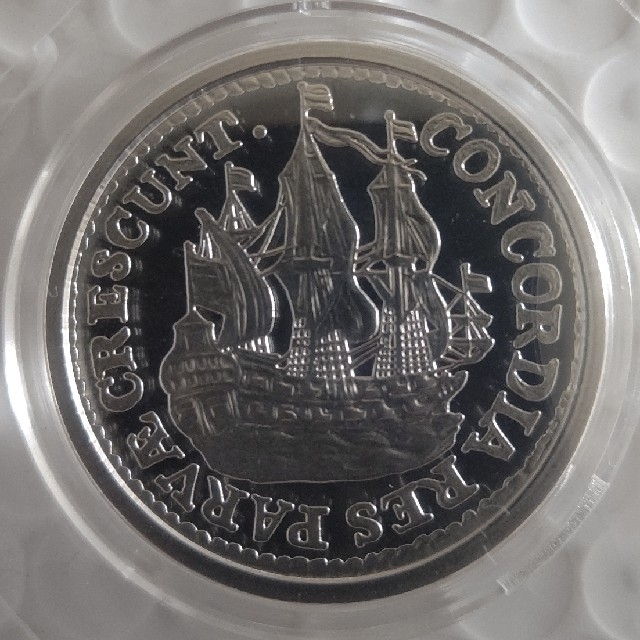 貨幣2021年オランダ 純銀1オンス銀貨　帆船銀貨 コインカプセル付き・分析表付き