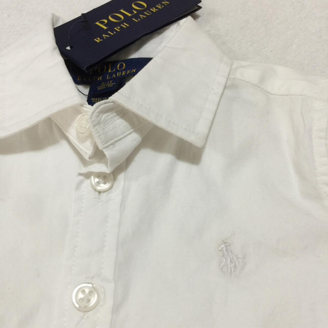 Ralph Lauren(ラルフローレン)の定価9,612円☆新品✨長袖 ホワイトシャツ 100 キッズ/ベビー/マタニティのキッズ服女の子用(90cm~)(ブラウス)の商品写真