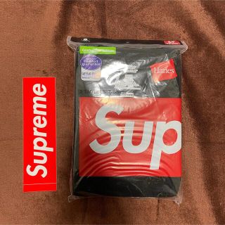 シュプリーム(Supreme)のSupreme Hanes コラボTシャツ ブラック（黒）Sサイズ　ステッカー付(Tシャツ/カットソー(半袖/袖なし))