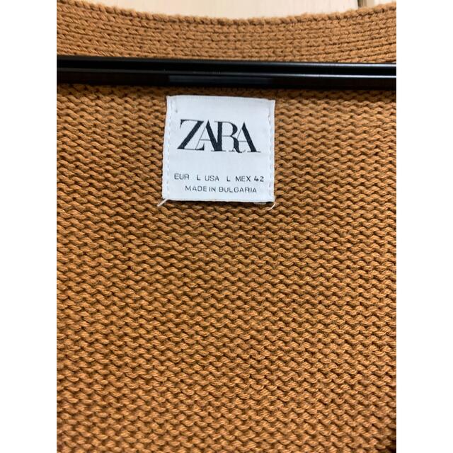 ZARA(ザラ)のZARA カーディガン　Lサイズ　ブラウン メンズのトップス(カーディガン)の商品写真