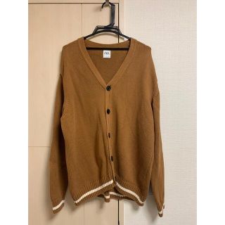 ザラ(ZARA)のZARA カーディガン　Lサイズ　ブラウン(カーディガン)