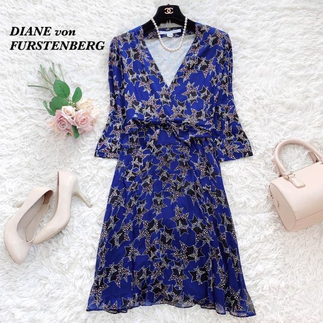 DIANE von FURSTENBERG - 美品♡DVF シルク100% ラップワンピース ひざ ...