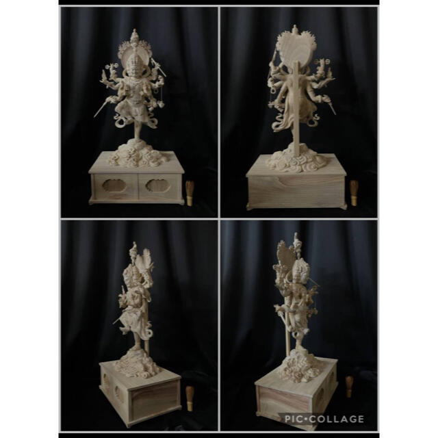 予約受付中】 珍品 特大高86cm 井波彫刻 楠材製 仏教工芸品 烏枢瑟摩 予約受付中】 珍品 特大高86cm 井波彫刻 楠材製 仏教工芸品 烏枢瑟摩