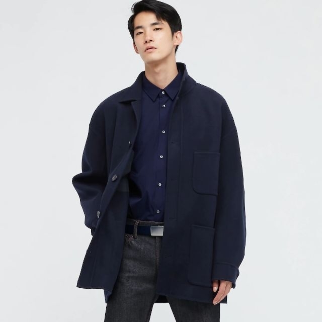 UNIQLO +J ウール ウールブレンド オーバーサイズシャツジャケット L