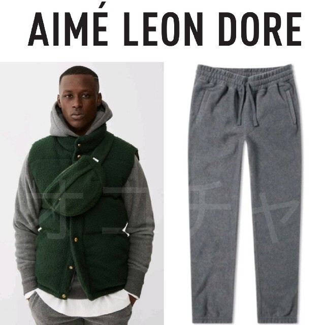 新品■17AW Aime Leon Dore フリースパンツ XS グレー新品