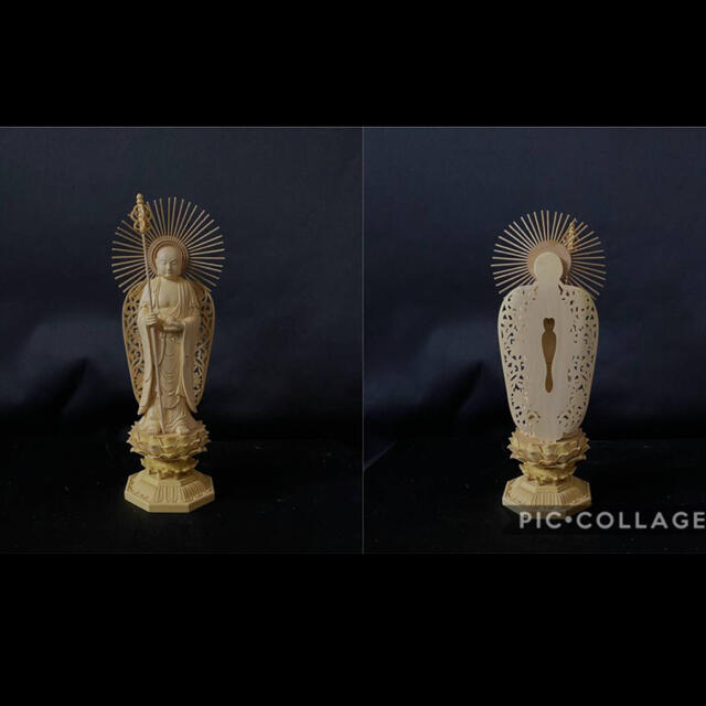 仏教工芸品 総柘植材 精密彫刻 極上品 木彫仏教 釈迦如来三聖立像一式