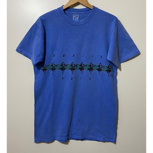 USA製 80s ビンテージ★JERZEES フラガール 半袖Tシャツ M 青 メンズのトップス(Tシャツ/カットソー(半袖/袖なし))の商品写真