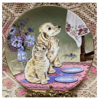 Royal Worcester - ロイヤルウースター What's For Tea 猫 犬 飾り皿
