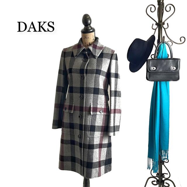 ちゃっちゃん様専用　DAKS ダックス コート チェック カシミヤ混