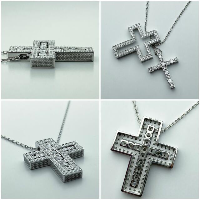 ネックレス モアサナイト 0.716ct ダブルクロスネックレス プラチナ ...
