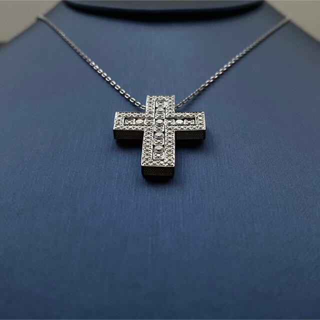ネックレス モアサナイト 0.716ct ダブルクロスネックレス プラチナ ...