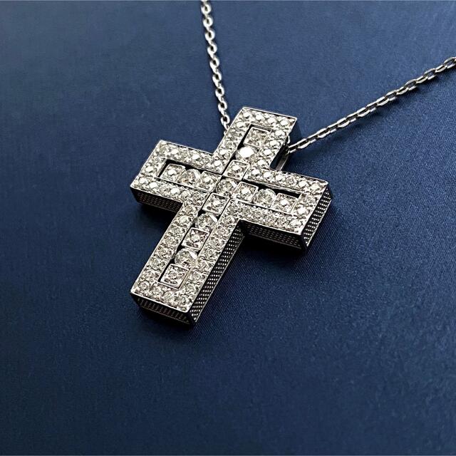ネックレス モアサナイト 0.716ct ダブルクロスネックレス プラチナ ...