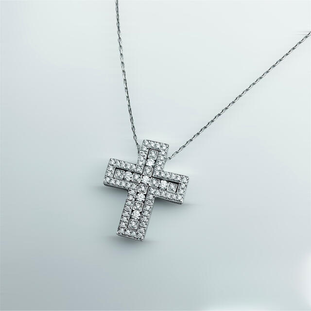 ネックレス モアサナイト 0.716ct ダブルクロスネックレス プラチナ ...