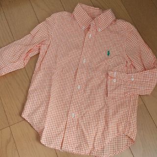 ラルフローレン(Ralph Lauren)のラルフローレン オレンジチェックシャツ 100(ブラウス)