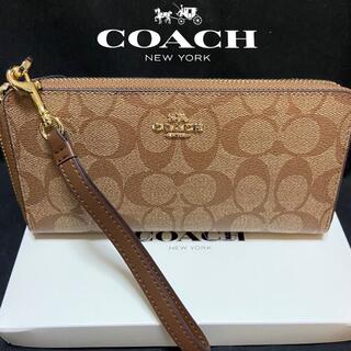 コーチ(COACH)のギフトにも❤️2021新作 コーチ 長財布 ストラップ 人気のライトブラウン(財布)