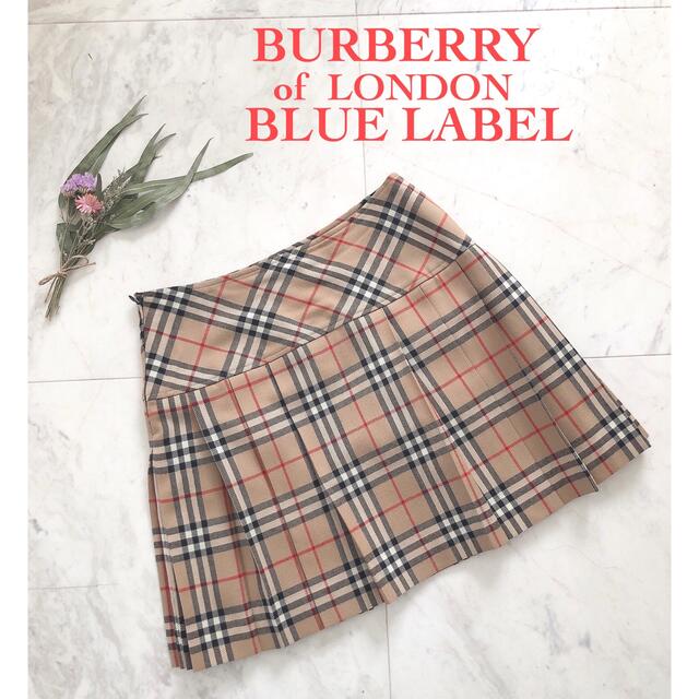 BURBERRYS BLUE LABEL ノバチェックスカート 36 ベージュ