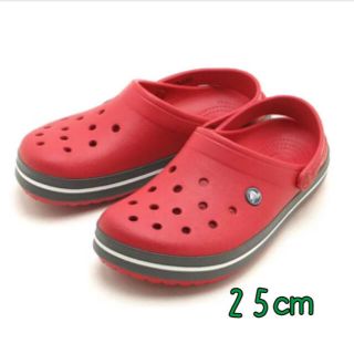 クロックス(crocs)の新品 25cm クロックス クロックバンド レッド(サンダル)