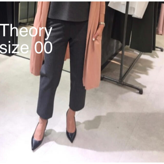 theory(セオリー)のセオリー Theory  ポンチ スラウチー パンツ 00 グレー クロップド レディースのパンツ(クロップドパンツ)の商品写真