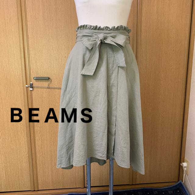 BEAMS(ビームス)のBEAMS ハイウエストリボンスカート レディースのスカート(ひざ丈スカート)の商品写真