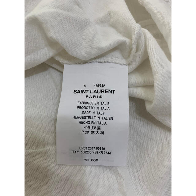 Saint Laurent(サンローラン)の【美品】サンローラン　ショートスリーブＴシャツ　ホワイト　Sサイズ メンズのトップス(Tシャツ/カットソー(半袖/袖なし))の商品写真
