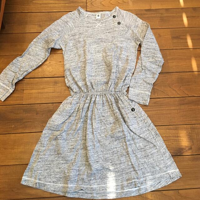 PETIT BATEAU(プチバトー)の美品　プチバトー  スエット　ワンピース　12A/150cm キッズ/ベビー/マタニティのキッズ服女の子用(90cm~)(ワンピース)の商品写真