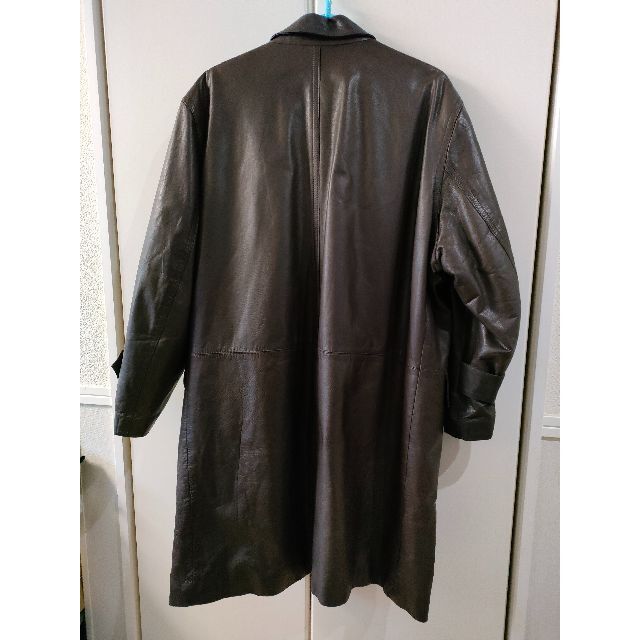 Partina メンズ ロングコート  牛革 Lサイズ ブラウン メンズのジャケット/アウター(チェスターコート)の商品写真
