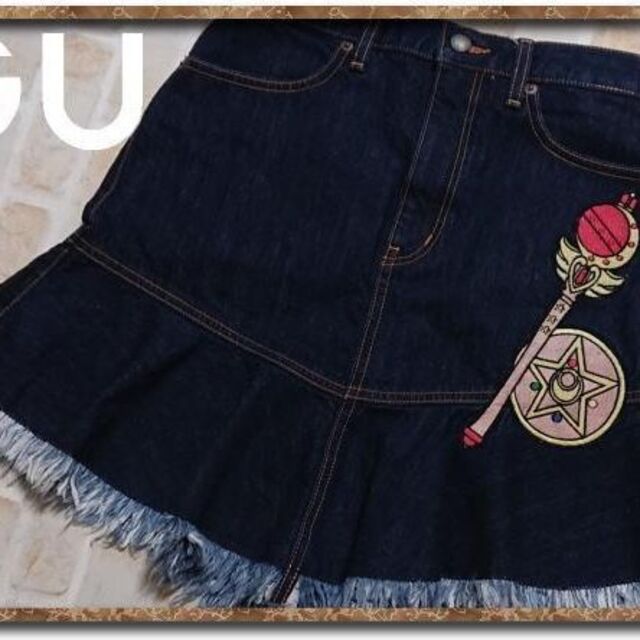 FURFUR Leeコラボ デニムミニスカート シルク レース フラワー-