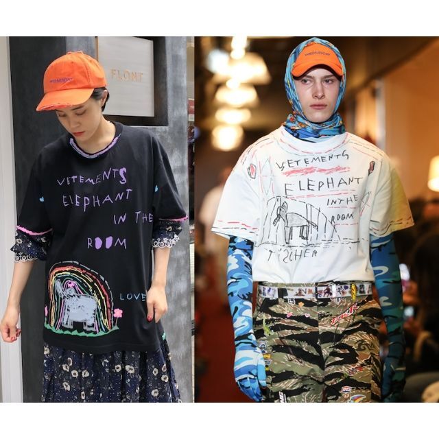 国内正規 18AW VETEMENTS ヴェトモン 象 Tシャツ