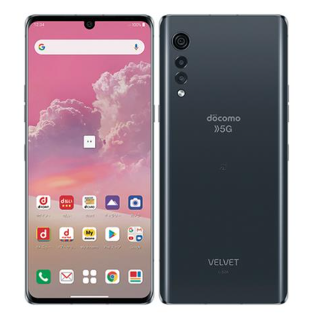 docomo LG VELVET L-52A オーロラグレー水没反応なし