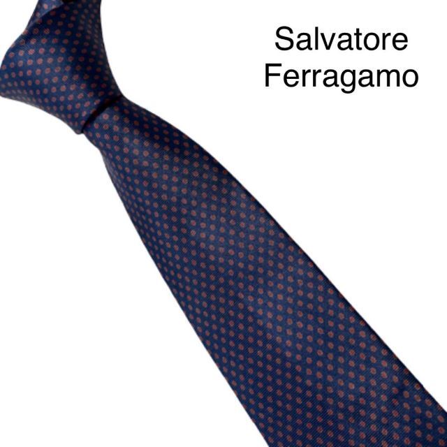 Salvatore Ferragamo(サルヴァトーレフェラガモ)のフェラガモ　ネクタイ　小紋　ドット メンズのファッション小物(ネクタイ)の商品写真