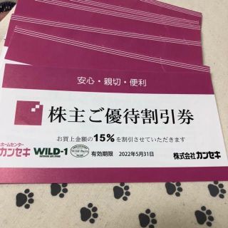 1枚　カンセキ　株主優待券(ショッピング)